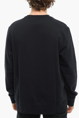 PENN-RICH Brushed Cotton Crew-neck Sweatshirt with Embossed Logo