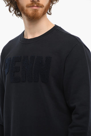 PENN-RICH Brushed Cotton Crew-neck Sweatshirt with Embossed Logo