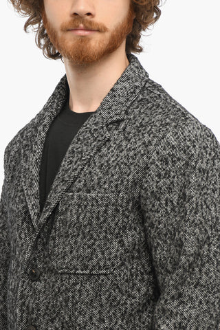 Wool Blend 3 Buttons Blazer with Double Pockets