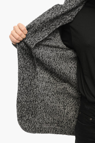 Wool Blend 3 Buttons Blazer with Double Pockets