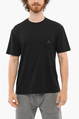 T-shirt Girocollo in Misto Lana con Taschino