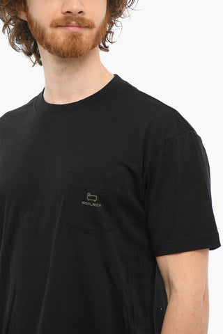 T-shirt Girocollo in Misto Lana con Taschino
