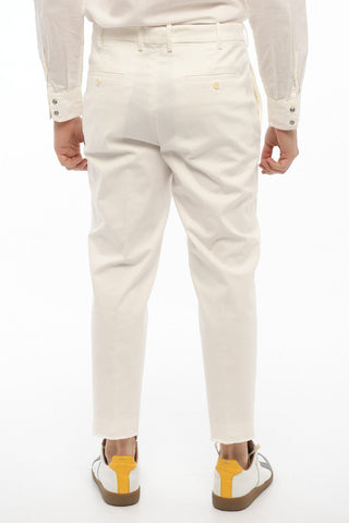 Low Waist Slim Fit Pants with Frayed Hem