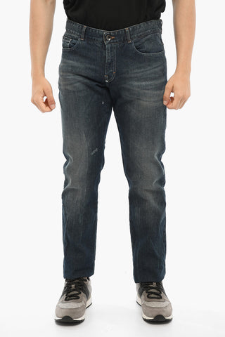Regular Waist Stretch Denim Jeans 19cm