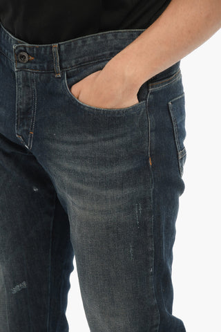 Regular Waist Stretch Denim Jeans 19cm