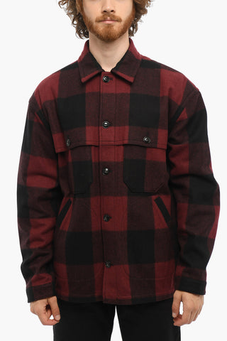 B. BERGDORF GOODMAN  Buffalo Checked Two-Tone Overshirt