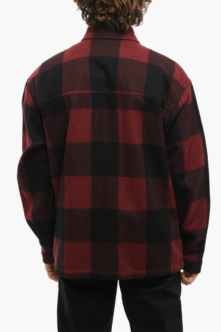 B. BERGDORF GOODMAN  Buffalo Checked Two-Tone Overshirt