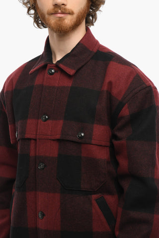 B. BERGDORF GOODMAN  Buffalo Checked Two-Tone Overshirt