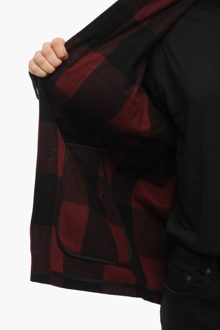 B. BERGDORF GOODMAN  Buffalo Checked Two-Tone Overshirt