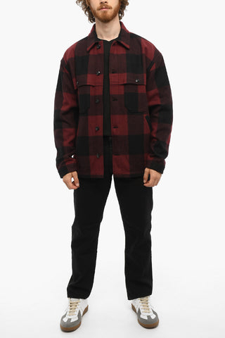 B. BERGDORF GOODMAN  Buffalo Checked Two-Tone Overshirt