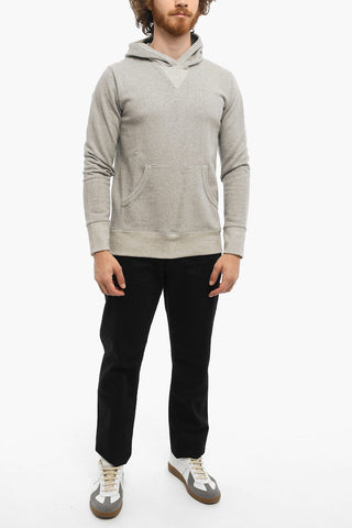 Felpa in Cotone Garzato con Cappuccio