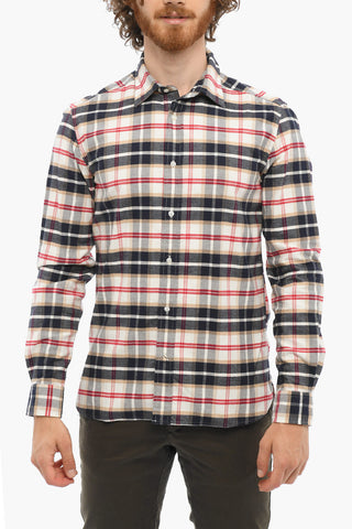Plaid Motif Cotton Flannel Shirt