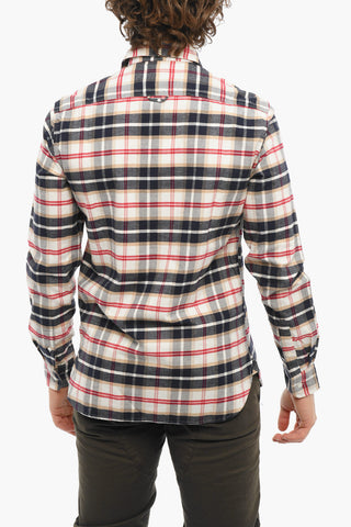 Plaid Motif Cotton Flannel Shirt