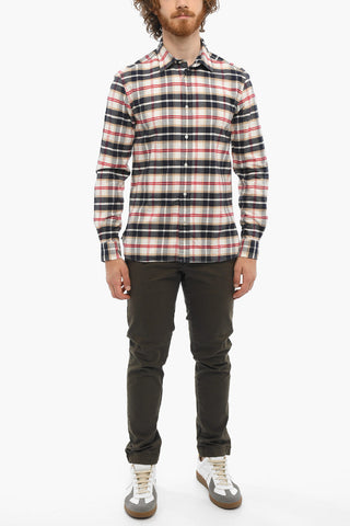 Plaid Motif Cotton Flannel Shirt