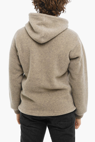 Felpa hoodie in Pile con Mezza Zip