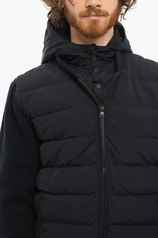 Solid Color Down Jacket with Knit Sleeve