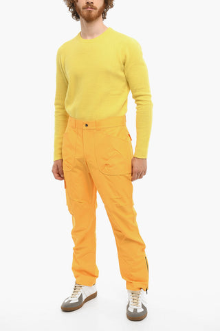 Cotton and Nylon Regular Waist Cargo Pants
