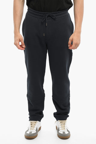Solid Color Fleeced Cotton Joggers with 3 Pockets