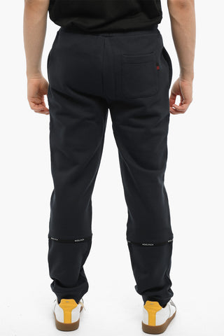 Solid Color Fleeced Cotton Joggers with 3 Pockets