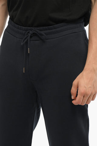 Solid Color Fleeced Cotton Joggers with 3 Pockets