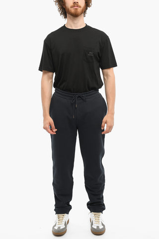 Solid Color Fleeced Cotton Joggers with 3 Pockets
