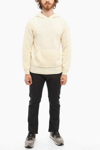 Knitted hoodie with patch Pocket