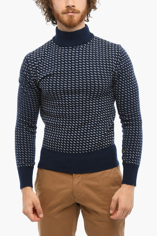 Maglia in Lana e Cashmere a Collo Alto