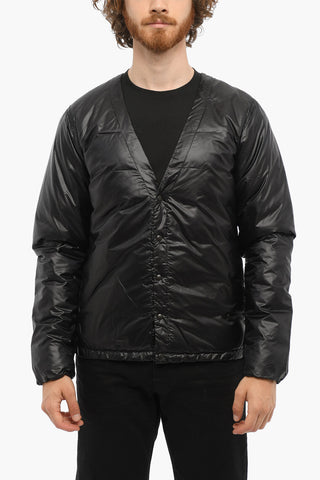 V-Neck Padded Jacket with Snap Buttons