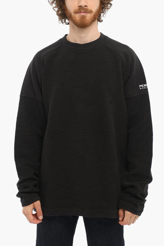 PENN-RICH Wavy Motif OTTOMAN Crew-Neck Sweatshirt