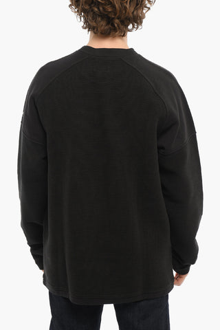 PENN-RICH Wavy Motif OTTOMAN Crew-Neck Sweatshirt