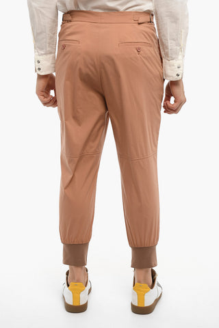 Pantaloni Slim Fit con Polsini a Costine