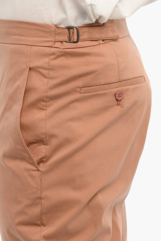 Pantaloni Slim Fit con Polsini a Costine