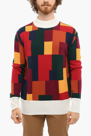 Maglia Multicolore in Lana e Cashmere a Collo Alto