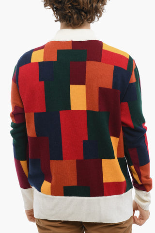 Maglia Multicolore in Lana e Cashmere a Collo Alto