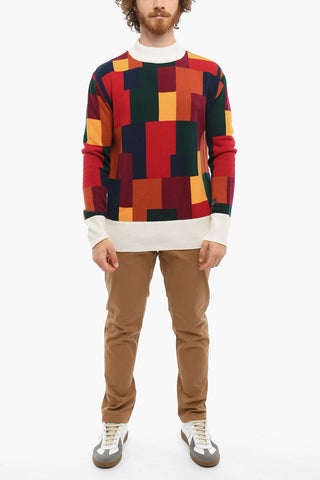 Maglia Multicolore in Lana e Cashmere a Collo Alto