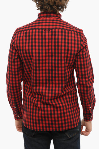 Camicia in Cotone a Quadri Buffalo con Collo Button-Down