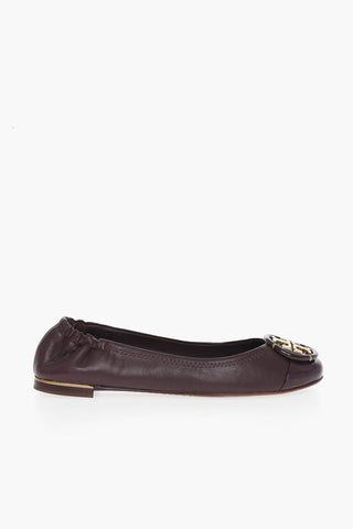 Letaher Ballerinas With Logo Detail