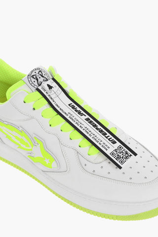 Leather Low-top Sneakers With Neon Details