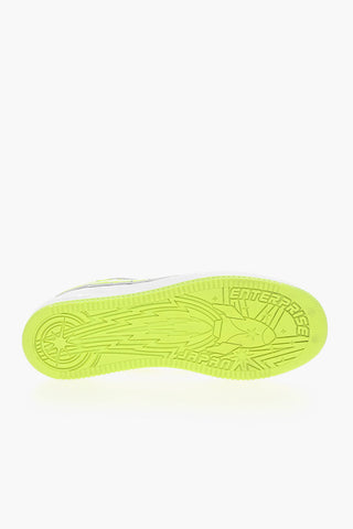 Leather Low-top Sneakers With Neon Details