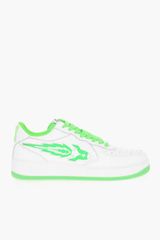 Sneakers Low-top In Pelle Con Dettagli Fluo