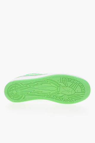 Sneakers Low-top In Pelle Con Dettagli Fluo