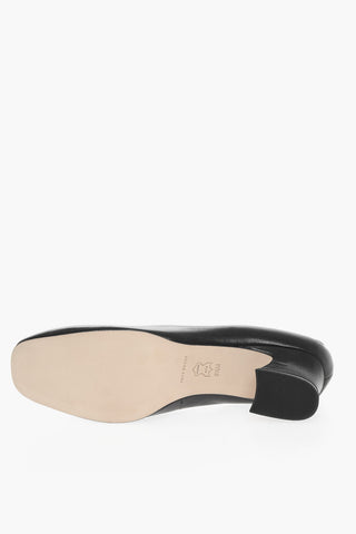 Hammered leather Pumps With Front Detail Heel 5 cm
