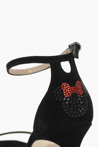 DISNEY Suede Leather Sandals With Rhinestones Heel 10 cm