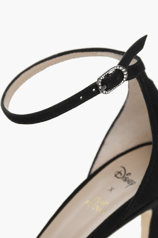DISNEY Suede Leather Sandals With Rhinestones Heel 10 cm