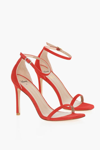 DISNEY Suede Leather Sandals With Rhinestones Heel 10 cm