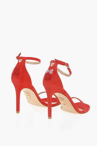 DISNEY Suede Leather Sandals With Rhinestones Heel 10 cm