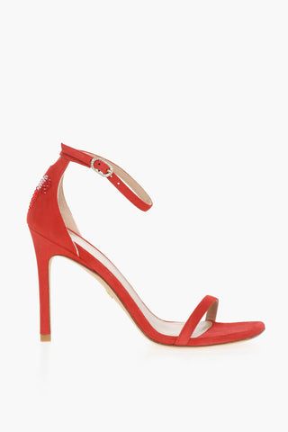 DISNEY Suede Leather Sandals With Rhinestones Heel 10 cm