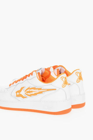 Sneakers Low-top In Pelle Con Dettagli Fluo
