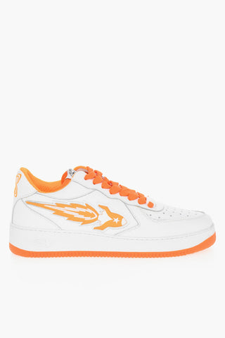 Sneakers Low-top In Pelle Con Dettagli Fluo