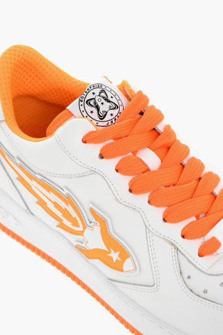 Sneakers Low-top In Pelle Con Dettagli Fluo
